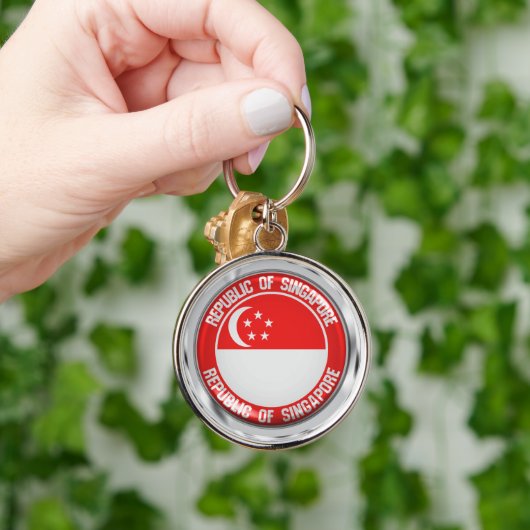 Singapur-Runde Schlüsselanhänger (Hand)
