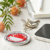 Singapur-Runde Schlüsselanhänger (Seite)