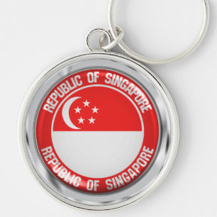 Singapur-Runde Schlüsselanhänger