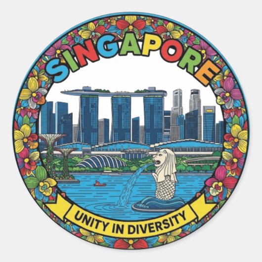 SINGAPUR RUNDER AUFKLEBER (Vorderseite)