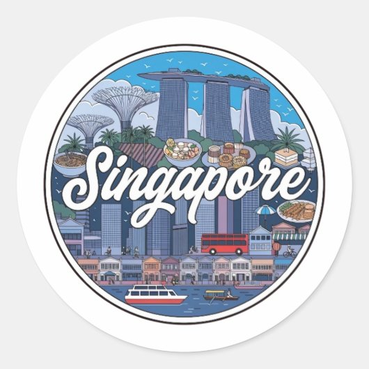 SINGAPUR RUNDER AUFKLEBER (Vorderseite)