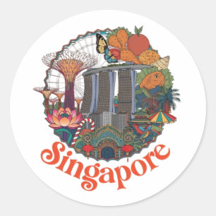 SINGAPUR RUNDER AUFKLEBER