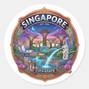 SINGAPUR RUNDER AUFKLEBER