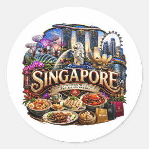 SINGAPUR RUNDER AUFKLEBER
