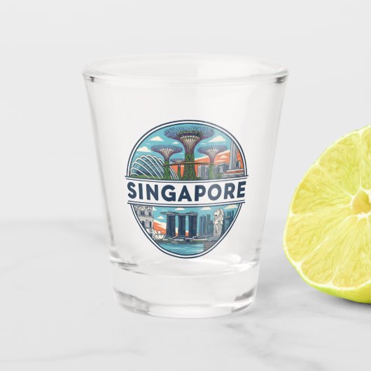 Singapur Schnapsglas (Vorderseite)