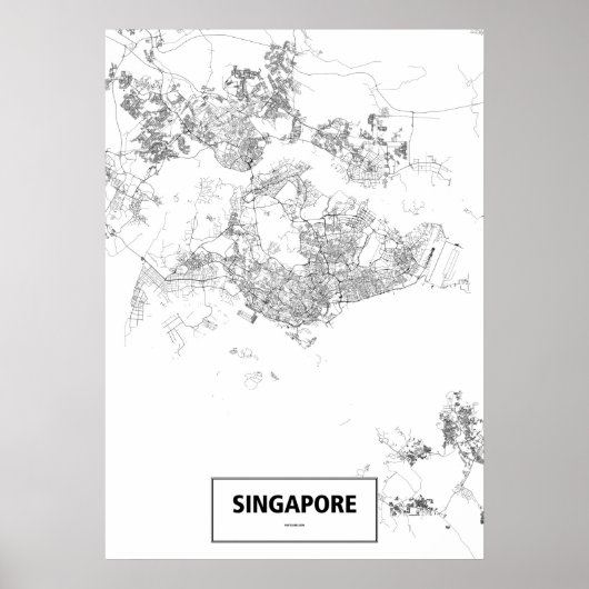 Singapur (schwarz auf weiß, Brauch) Poster (Vorne)