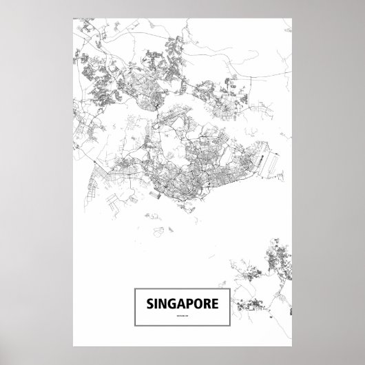 Singapur (schwarz auf weiß) poster (Vorne)