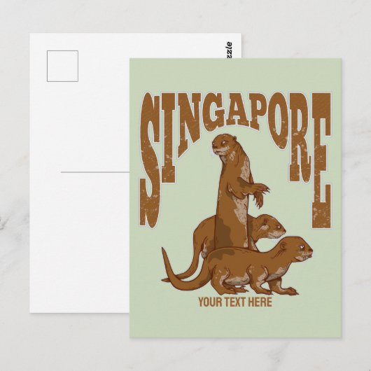Singapur Sea Otters Postkarte (Vorne/Hinten)
