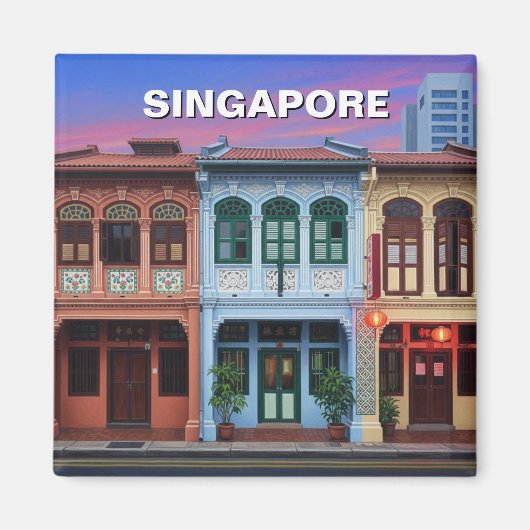 Singapur Shophouses Travel Magnet (Vorne)