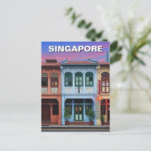 Singapur Shophouses Travel Postkarte (Stehend Vorderseite)