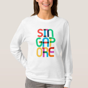 Singapur Singapur Pop-Art-Buchstaben T-Shirt