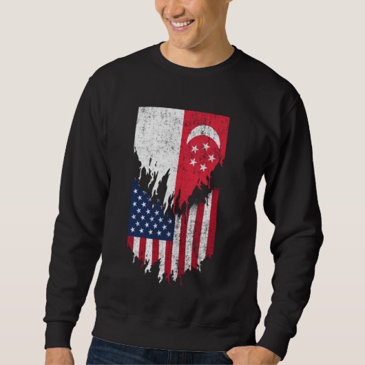 Singapur: Singapur wird von amerikanischen Flaggen Sweatshirt (Vorderseite)