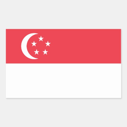 Singapur/singapurische Flagge Rechteckiger Aufkleber (Vorderseite)