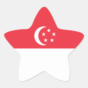 Singapur/singapurische Flagge Stern-Aufkleber
