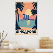 Singapur Skies Retro Travel Poster (Küche)