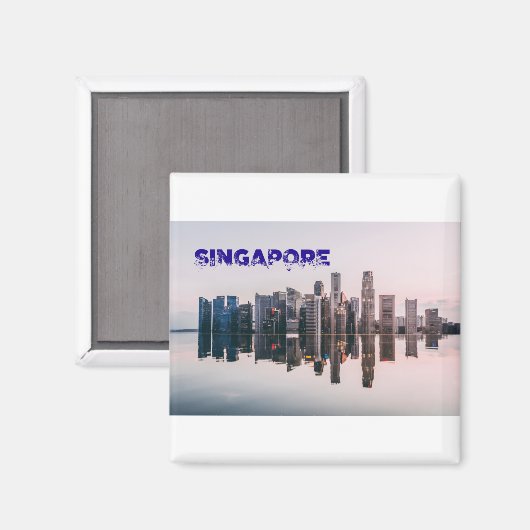 Singapur Skyline 2018 Magnet (Vorderseite/Rückseite)