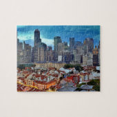Singapur-Skyline angesehen von Chinatown am Puzzle (Horizontal)