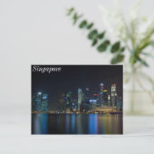 Singapur Skyline bei Fullerton Postkarte (Stehend Vorderseite)