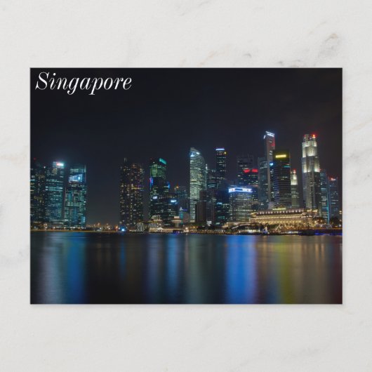 Singapur Skyline bei Fullerton Postkarte (Vorderseite)