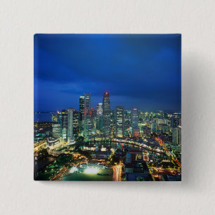 Singapur Skyline bei Nacht, Singapur Button
