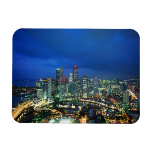 Singapur Skyline bei Nacht, Singapur Magnet