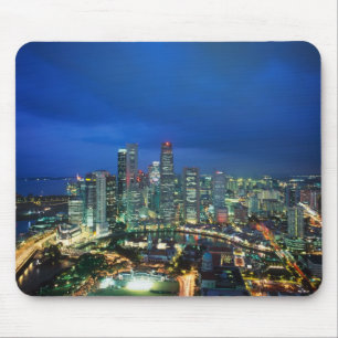 Singapur Skyline bei Nacht, Singapur Mousepad