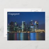 Singapur Skyline Blue Nights Postkarte (Vorne/Hinten)