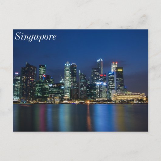 Singapur Skyline Blue Nights Postkarte (Vorderseite)