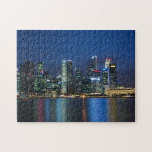Singapur Skyline Blue Nights Puzzle