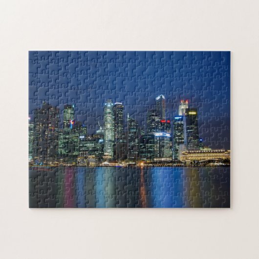 Singapur Skyline Blue Nights Puzzle (Horizontal)