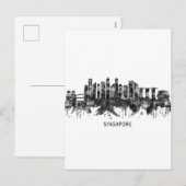 Singapur Skyline BW Feiertagspostkarte (Vorne/Hinten)