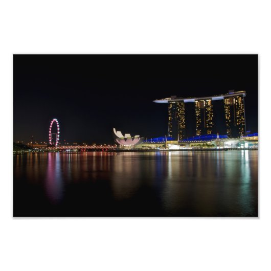 Singapur Skyline by Night Fotodruck (Vorne)