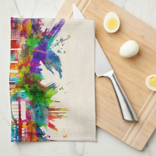 Singapur-Skyline Geschirrtuch (Viertel Falte)