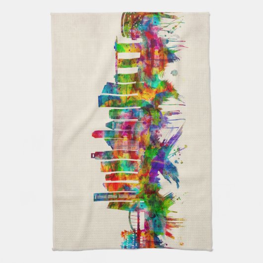 Singapur-Skyline Geschirrtuch (Vertikal)