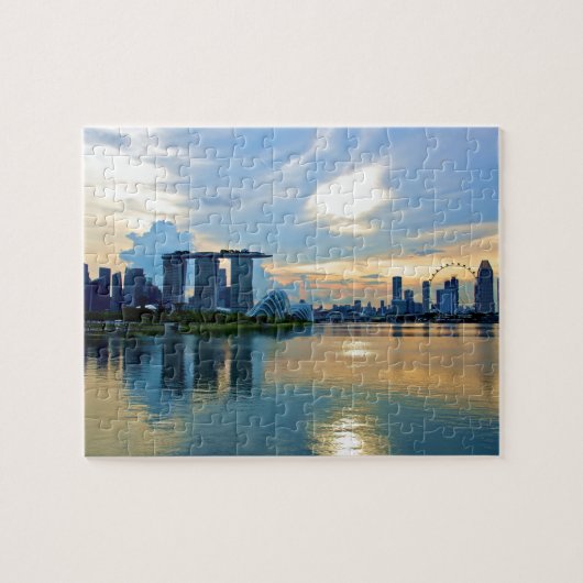 Singapur Skyline im Sonnenlicht Puzzle (Horizontal)