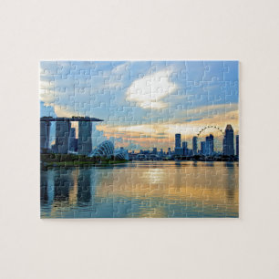 Singapur-Skyline in der Sonne Puzzle