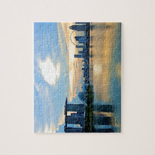 Singapur-Skyline in der Sonne Puzzle (Vertikal)