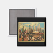 Singapur Skyline Magnet (Vorderseite/Rückseite)