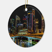 Singapur Skyline, mit dem Label Keramik Ornament (Links)