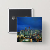 Singapur Skyline nachts, Singapur Button (Vorne & Hinten)