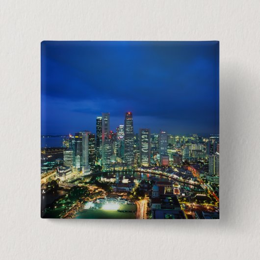 Singapur Skyline nachts, Singapur Button (Vorderseite)