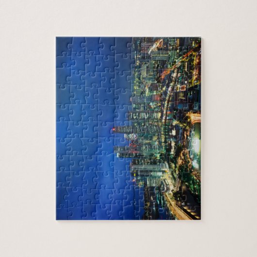 Singapur Skyline nachts, Singapur Puzzle (Vertikal)