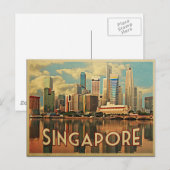 Singapur Skyline Postkarte (Vorne/Hinten)