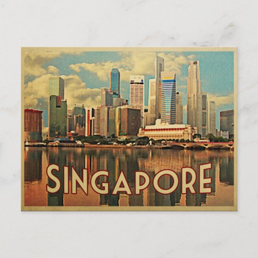 Singapur Skyline Postkarte (Vorderseite)