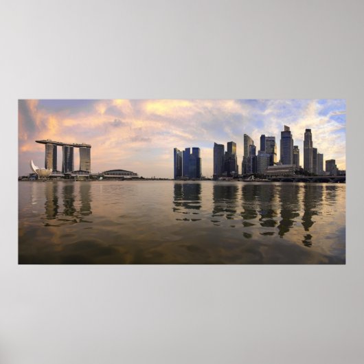 Singapur Skyline Sunset Poster (Vorne)