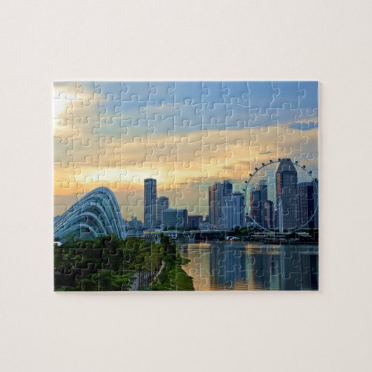 Singapur Skyline von der Sonne Puzzle (Horizontal)