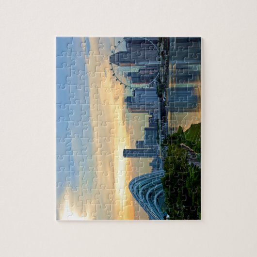 Singapur Skyline von der Sonne Puzzle (Vertikal)