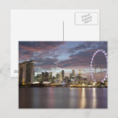 Singapur Stadt bei Sonnenuntergang Postkarte (Vorne/Hinten)