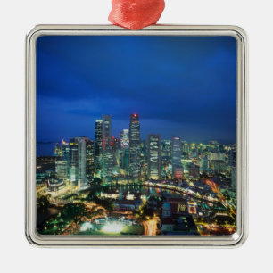 Singapur Stadtansicht bei Nacht, Singapur Silbernes Ornament