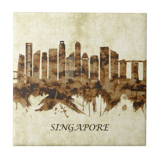 Singapur Stadtbild Fliese (Vorderseite)